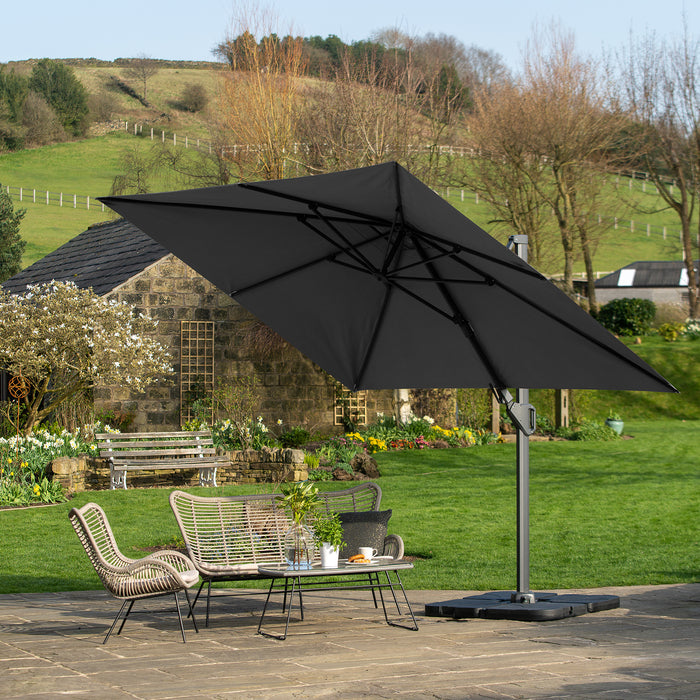 Platinum Parasols Challenger T2 3.5 x 2.6m Oblong Anthracite Parasol