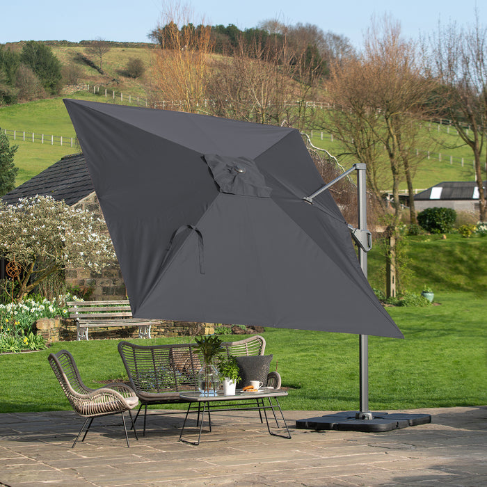 Platinum Parasols Challenger T2 3.5 x 2.6m Oblong Anthracite Parasol