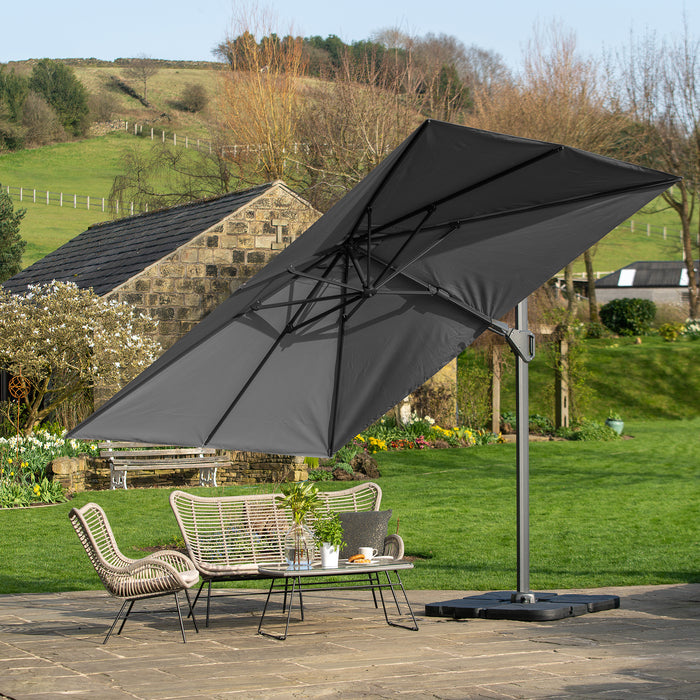 Platinum Parasols Challenger T2 3.5 x 2.6m Oblong Anthracite Parasol