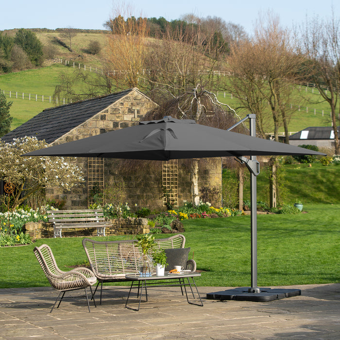 Platinum Parasols Challenger T2 3.5 x 2.6m Oblong Anthracite Parasol