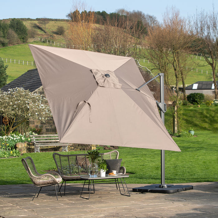 Platinum Parasols Challenger T2 3.5 x 2.6m Oblong Taupe Parasol