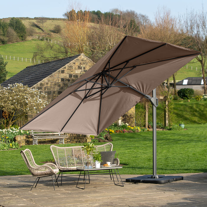 Platinum Parasols Challenger T2 3.5 x 2.6m Oblong Taupe Parasol