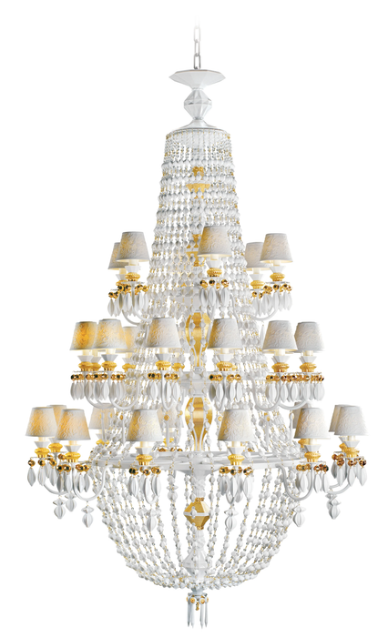 Lladro Winter Palace 30 Lights Chandelier. Golden Luster (CE/UK)