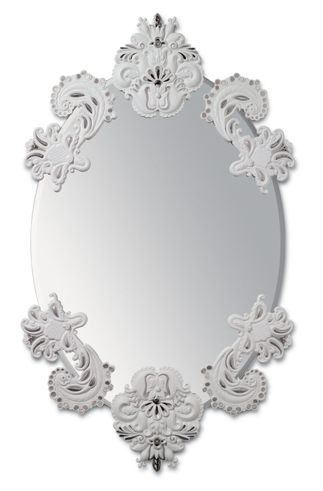 Lladro Oval Wall Mirror without Frame. Silver Lustre. Limited Edition