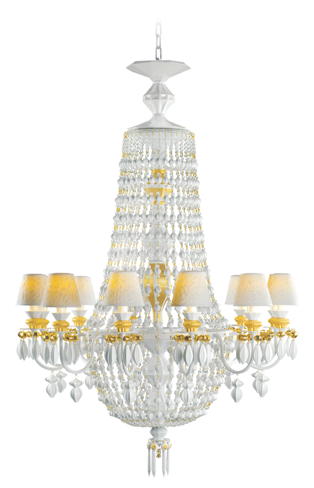 Lladro Winter Palace 12 Lights Chandelier. Golden Luster (CE/UK)