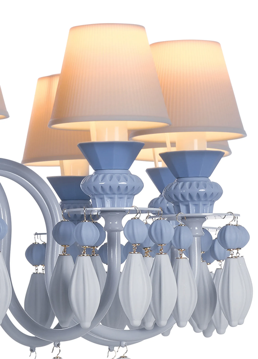 Lladro Belle de Nuit 12 Lights Chandelier. Blue (CE/UK)