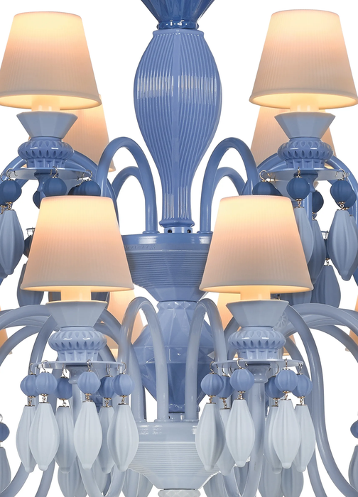 Lladro Belle de Nuit 24 Lights Chandelier. Blue (CE/UK)