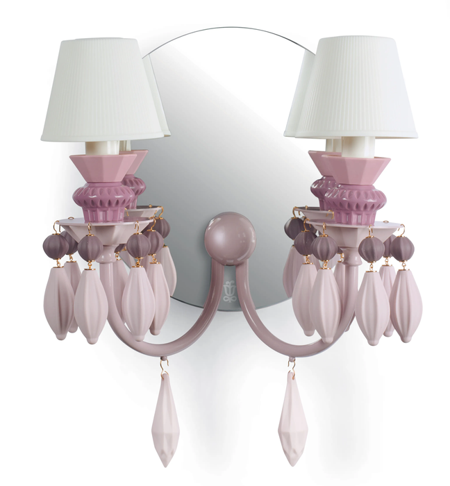 Lladro Belle de Nuit 2 Lights Wall Sconce. Pink (CE/UK)