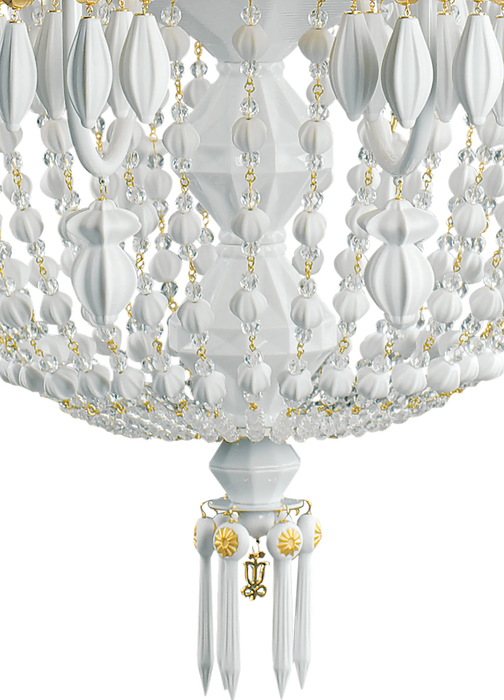 Lladro Winter Palace 12 Lights Chandelier. Golden Luster (CE/UK)