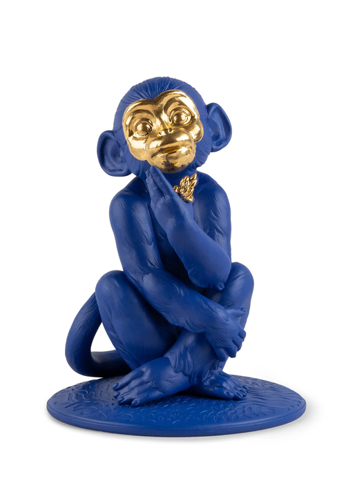 Lladro Little monkey (blue-gold)