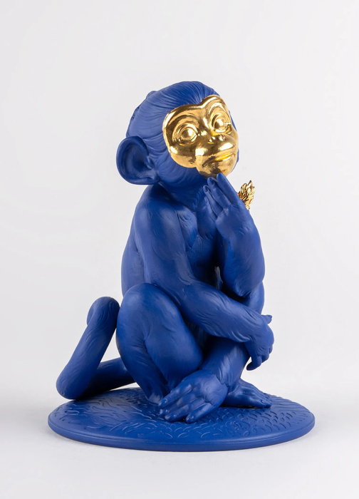 Lladro Little monkey (blue-gold)