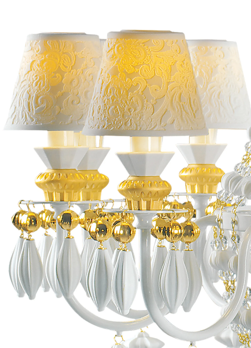 Lladro Winter Palace 12 Lights Chandelier. Golden Luster (CE/UK)