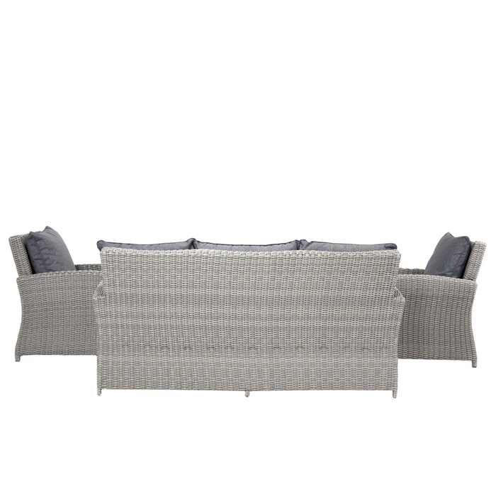 Pacific Lifestyle Slate Grey Barbados 3 Seater Lounge Set with Ceramic Top