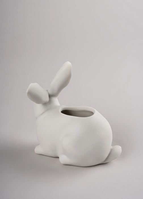 Lladro Bunny Garden Figurine. Matte White. Plant the Future