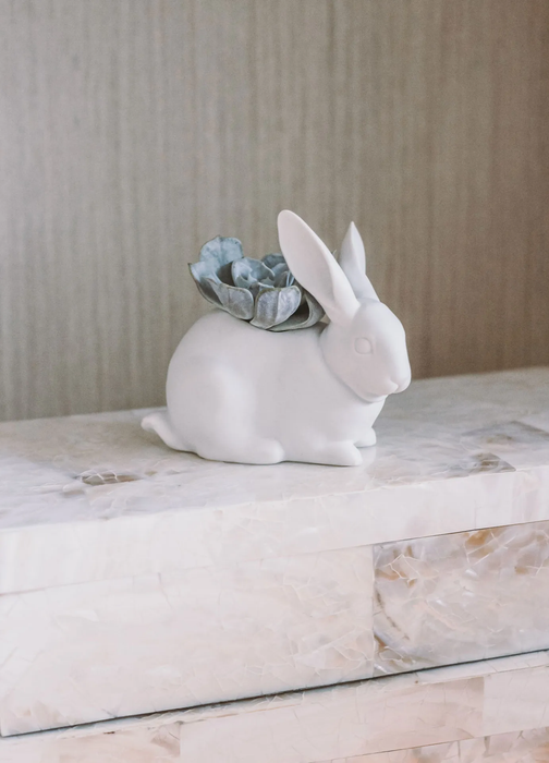 Lladro Bunny Garden Figurine. Matte White. Plant the Future