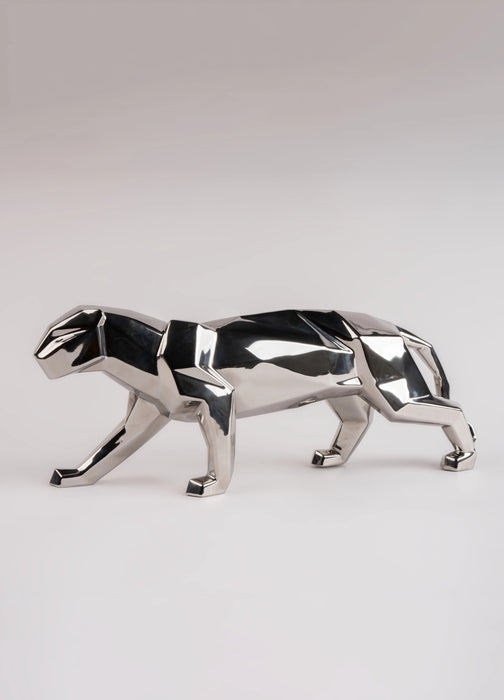 Lladro Panther (silver) Sculpture