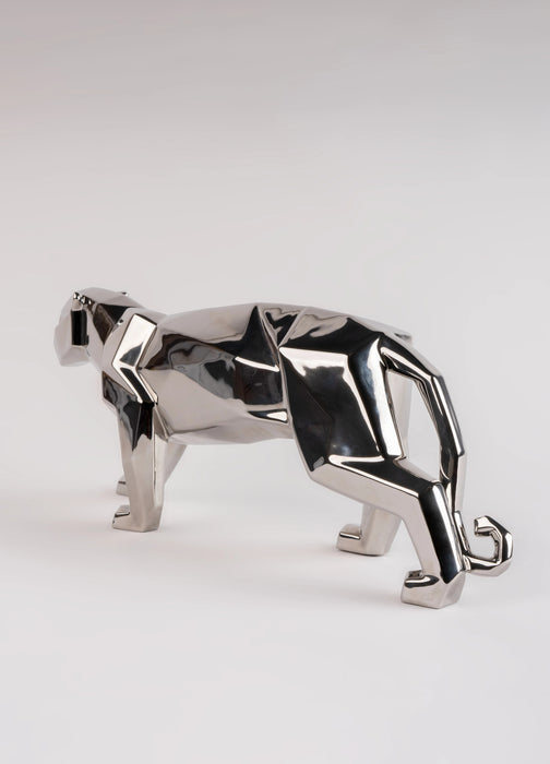 Lladro Panther (silver) Sculpture