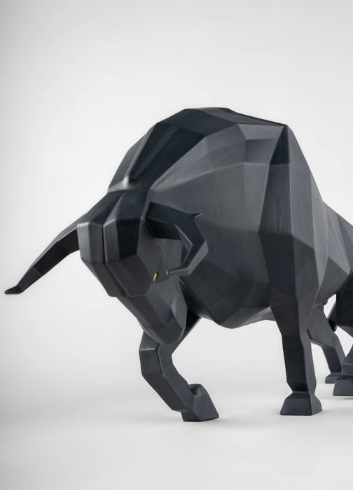 Lladro Bull (matte black) Sculpture